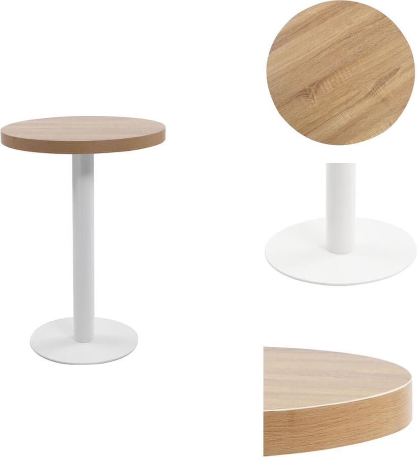 VidaXL Bistrotafel Bistrotafels Bistro Tafel Bistro Tafels Bistrotafel 60 cm MDF lichtbruin - Foto 2