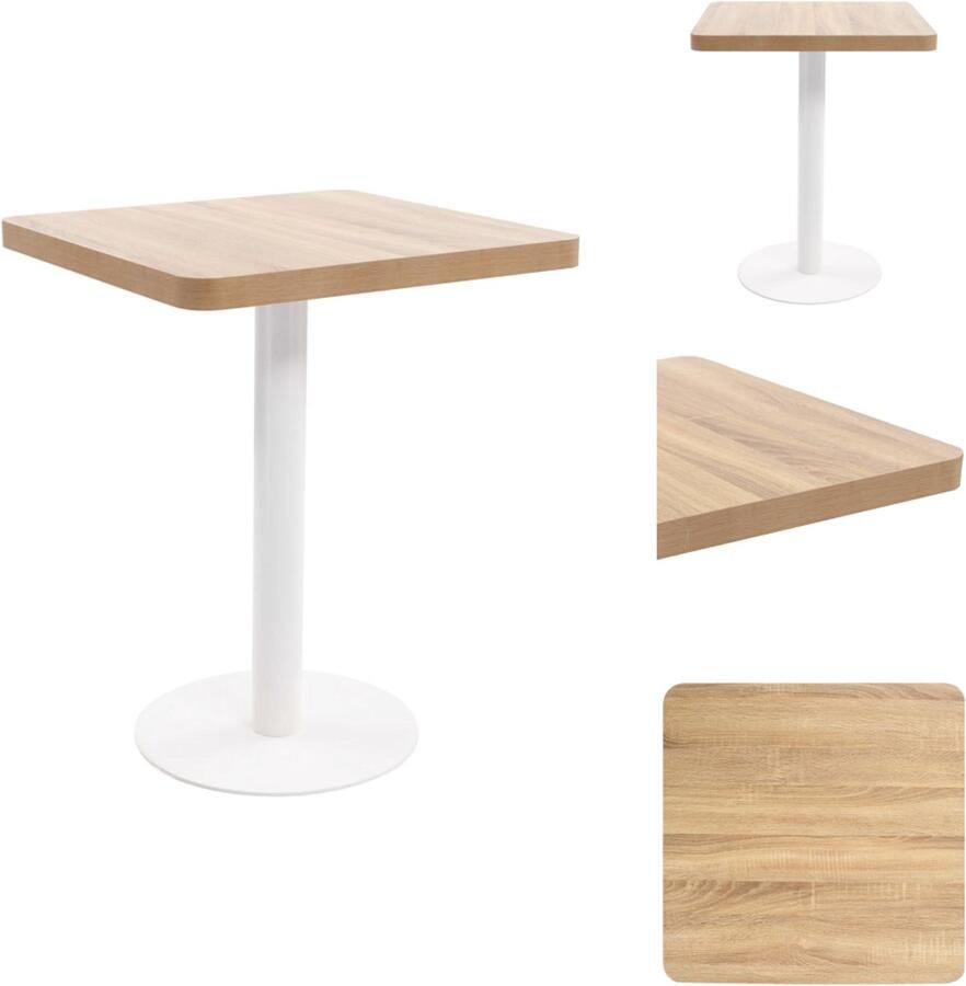 VidaXL Bistrotafel Bistrotafels Bistro Tafel Bistro Tafels Bistrotafel 60x60 cm MDF lichtbruin