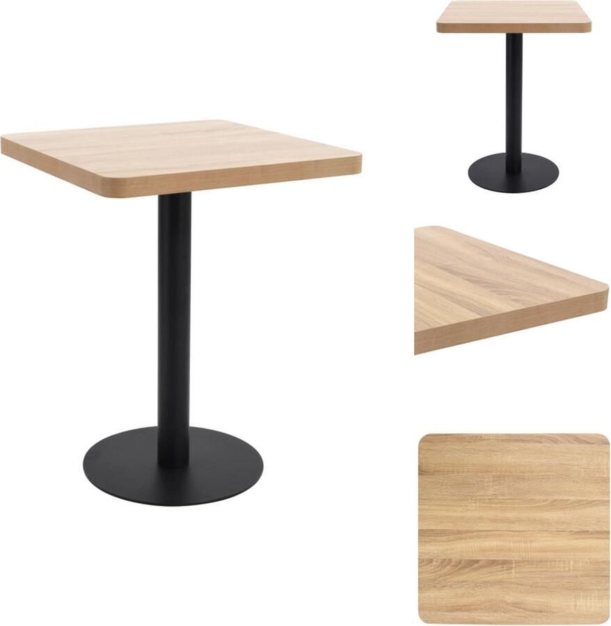 VidaXL Bistrotafel Bistrotafels Bistro Tafel Bistro Tafels Bistrotafel 60x60 cm MDF lichtbruin