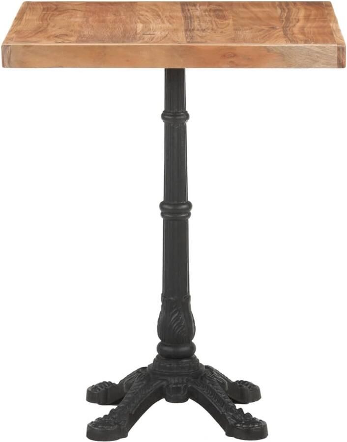 The Living Store Bistrotafel 60x60x76 cm massief acaciahout Bistrotafel Houten Tafel Acacia Hout Vintage Tafel Retro Tafel