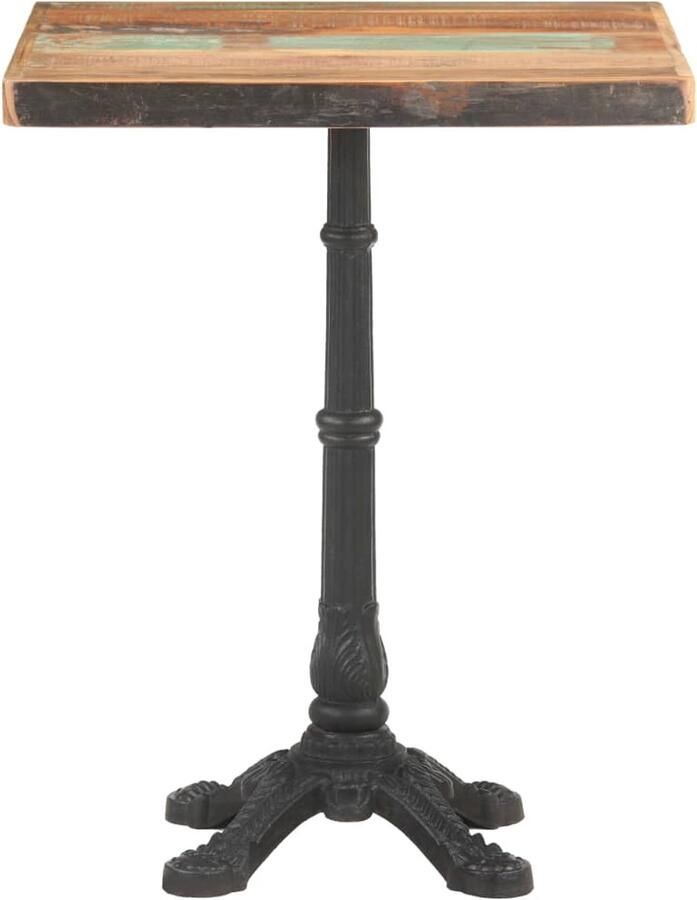 The Living Store Bistrotafel 60x60x76 cm massief gerecycled hout Bistrotafel Houten Tafel Vintage Tafel Industriële Tafel Eetkamerstoel