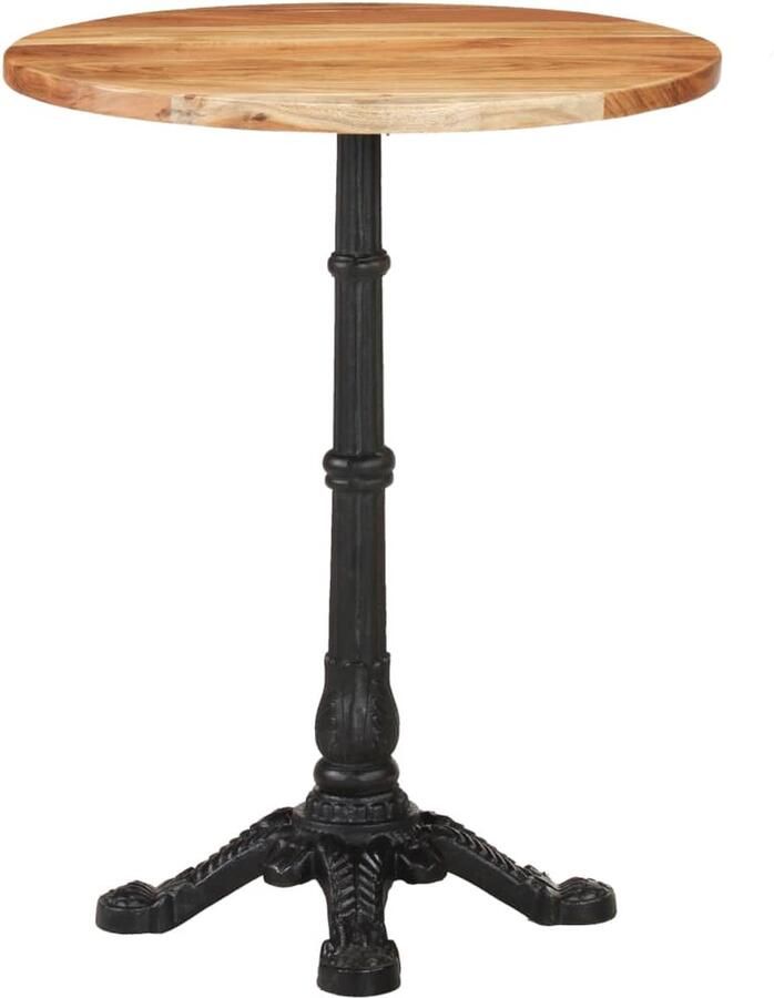 The Living Store Bistrotafel Ø 60x76 cm massief acaciahout Bistrotafel Acacia Tafellaar Eetkamerstoel Terras Tafel Buitentafel