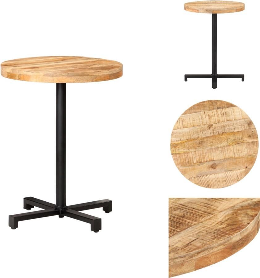 VidaXL Bistrotafel Bistrotafels Tafel Tafels Bistrotafel rond Ø60x75 cm ruw mangohout