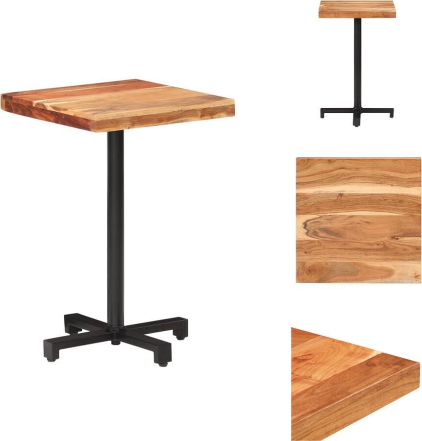 VidaXL Bistrotafel Bistrotafels Tafel Tafels Bistrotafel vierkant 50x50x75 cm massief acaciahout