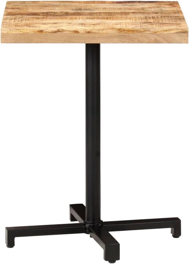 The Living Store Bistrotafel vierkant 60x60x75 cm ruw mangohout Bistrotafel Eetkamerstoel Tuintafel Buitenmeubilair Mangohouten Meubels