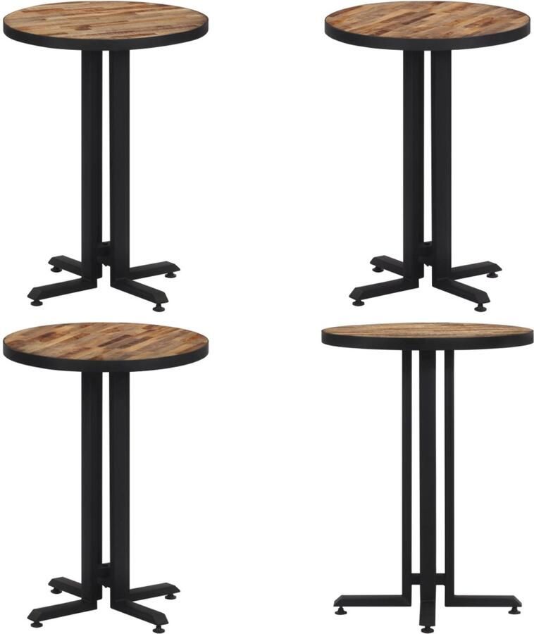 VidaXL Bistrotafel rond Ø55x76 cm massief gerecycled teakhout Bistrotafel Bistrotafels Balkontafel Bistro Tafel