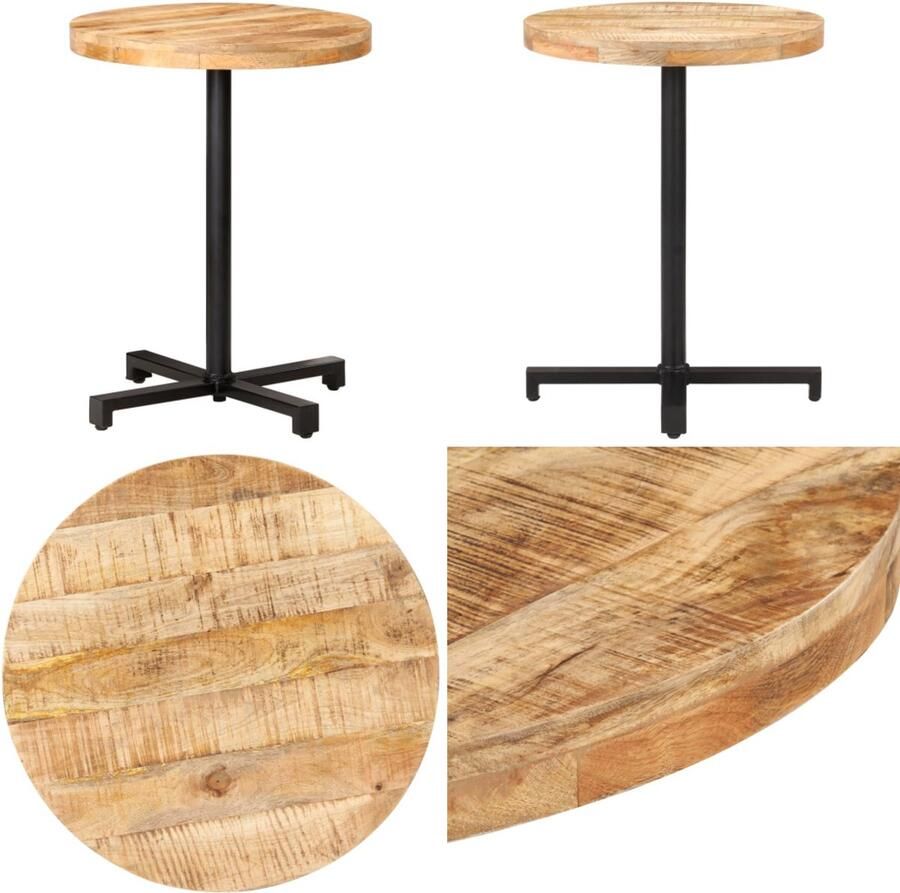 VidaXL Bistrotafel rond Ø60x75 cm ruw mangohout Bistrotafel Bistrotafels Tafel Tafels