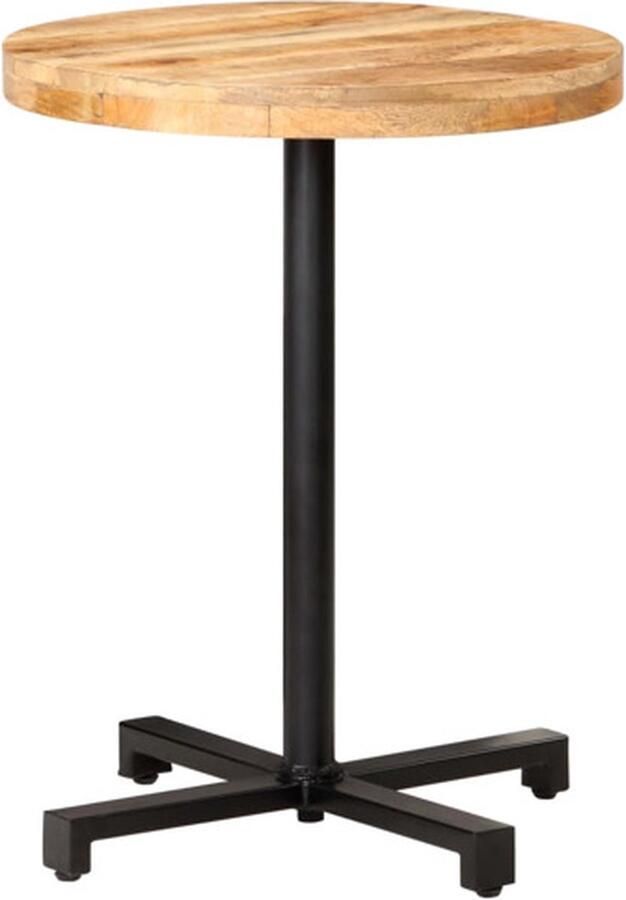 VidaXL -Bistrotafel-rond-Ø60x75-cm-ruw-mangohout - Foto 2