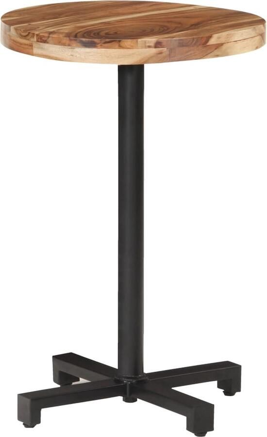 VidaXL Bistrotafel rond Massief Acaciahout Ø50 cm Bistrotafel Acacia Tafellaag Buitentafeltje Terrasmeubilair Eetkamerstoel - Foto 2