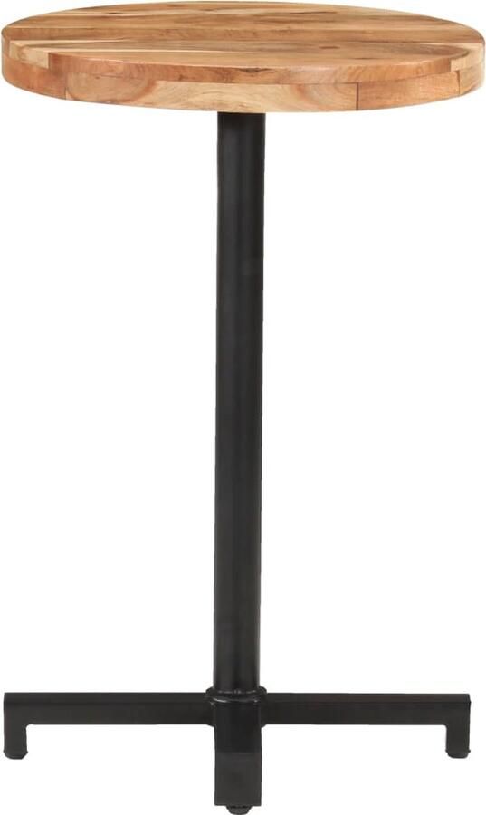 VidaXL Bistrotafel rond Massief Acaciahout Ø50 cm Bistrotafel Acacia Tafellaag Buitentafeltje Terrasmeubilair Eetkamerstoel