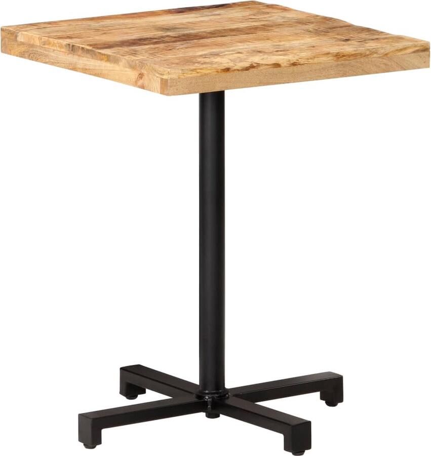 VidaXL -Bistrotafel-vierkant-60x60x75-cm-ruw-mangohout - Foto 2