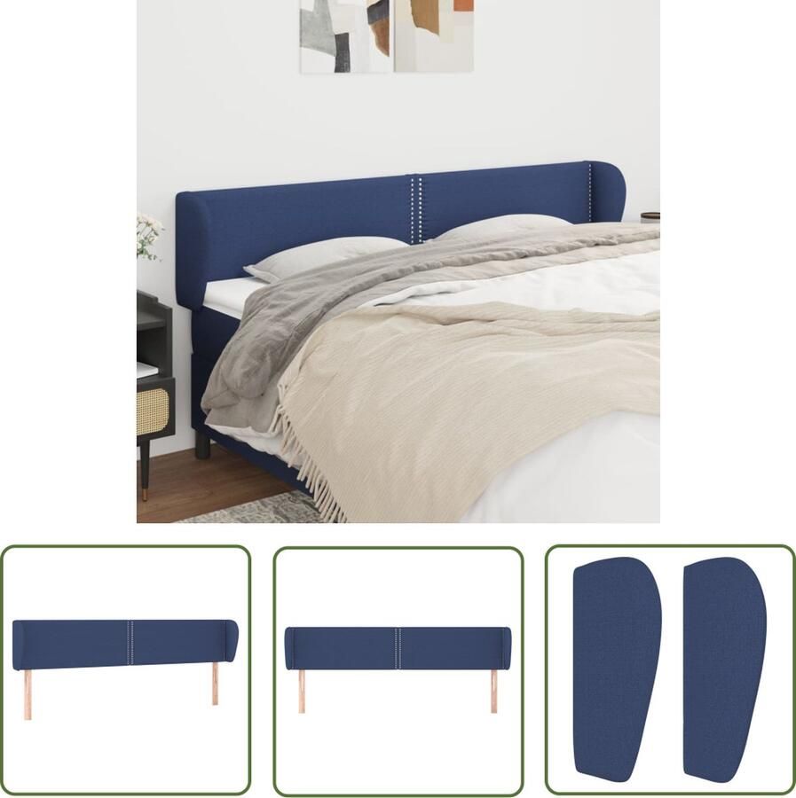 The Living Store Klassiek Hoofdbord Blauw 203x23x78 88 cm Stof Hout Verstelbare Hoogte Klassieke Hoofdbord Blauwe Hoofdbord Stoffen Hoofdbord Bedhoofd Hoofdkussen