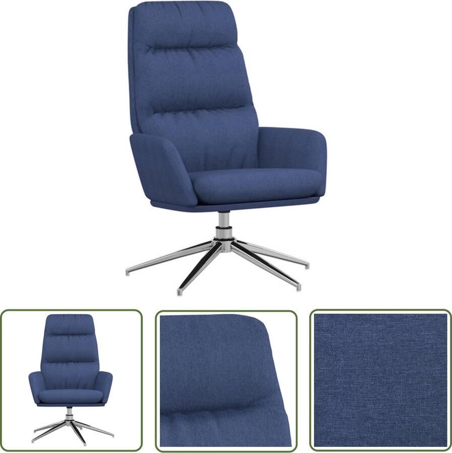 The Living Store Relaxstoel Blauw 70 x 77 x 98 cm Schuimvulling Relaxstoel Blauwe Stoel Lounge Stoel Fauteuils Design Stoel - Foto 2