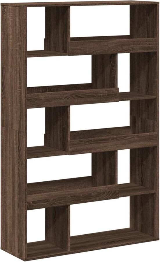 VidaXL Boekenkast 10 schappen Bruineiken 100x156 5 cm Boekenkast Boekenkasten Boeken Plank Schappenkast