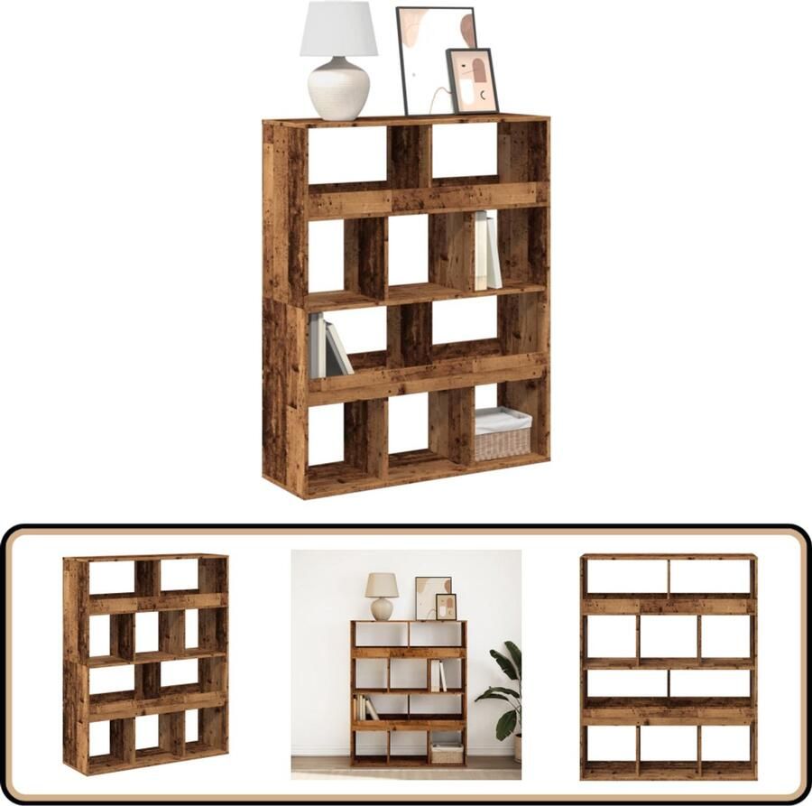 VidaXL Boekenkast 10 vakken 100x33x125 5 cm Boekenkast Boekenkasten Boeken Plank Schappenkast