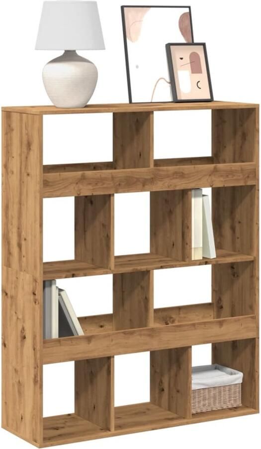 VidaXL Boekenkast 10 vakken Eiken 100x33x125 5cm Boekenkast Boekenkasten Boeken Plank Schappenkast