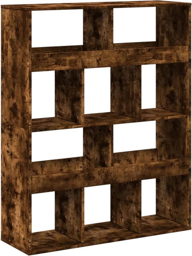 VidaXL Boekenkast 10 vakken Gerookt eiken 100x33x125 5 cm Boekenkast Boekenkasten Boeken Plank Schappenkast