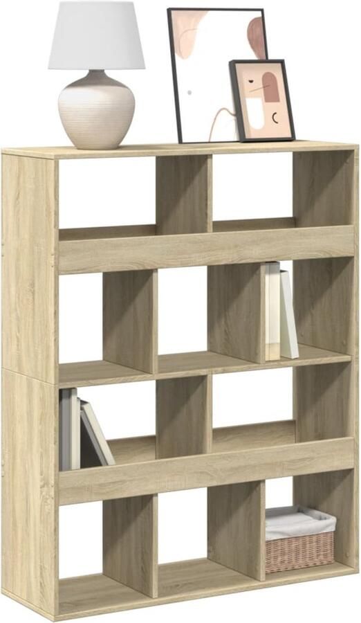 VidaXL Boekenkast 10 Vakken Sonoma Eiken 100x125 5 cm Boekenkast Boekenkasten Boeken Plank Schappenkast