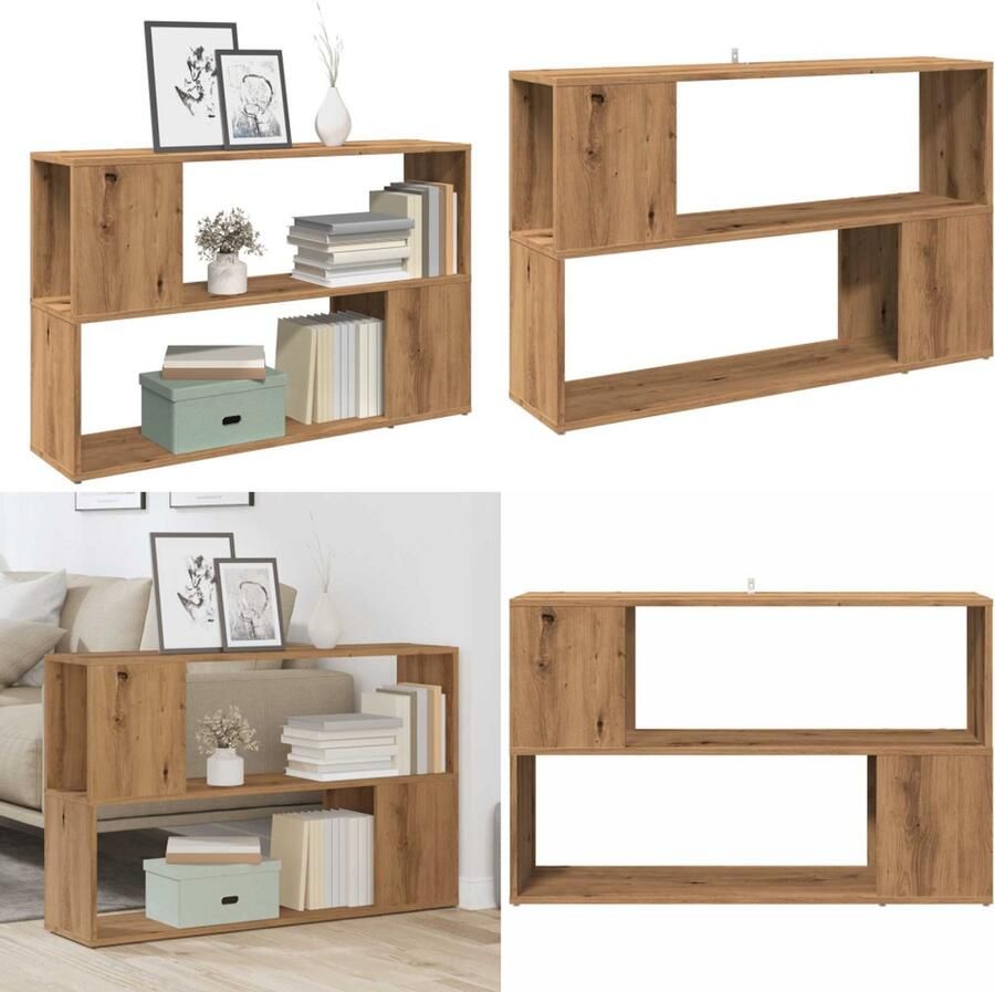 VidaXL Boekenkast 100x24x63 cm bewerkt hout artisanaal eikenkleur Boekenkast Boekenkasten Boekenschap Boekenstandaard