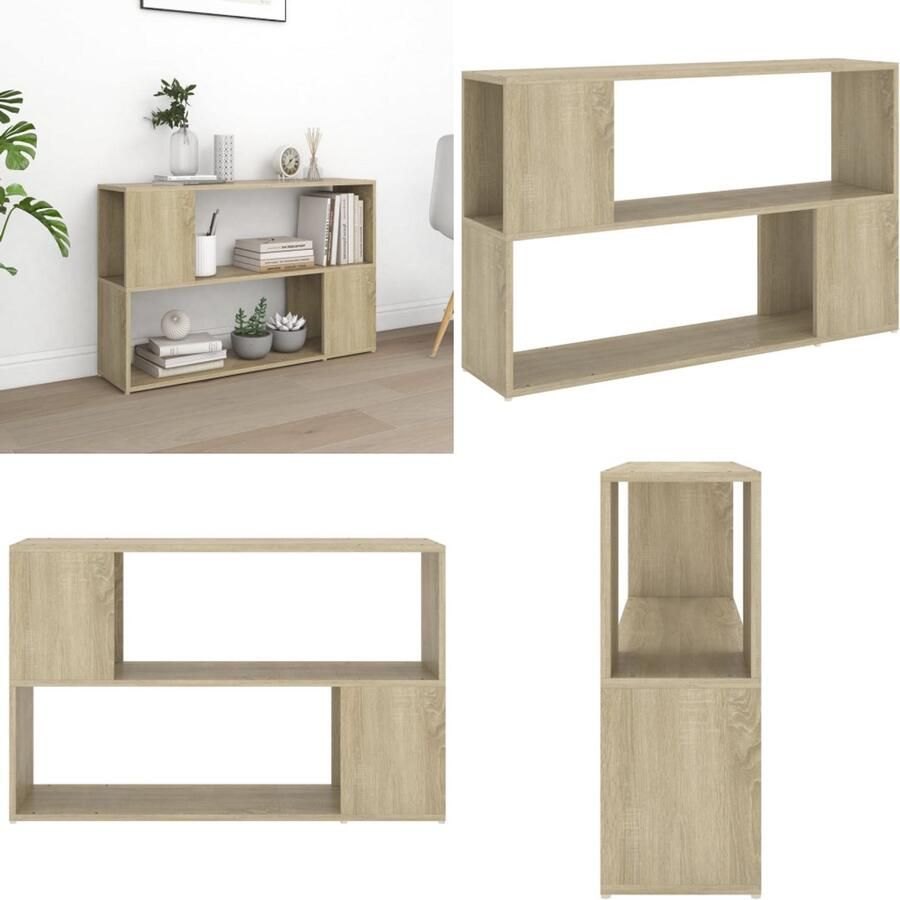 VidaXL Boekenkast 100x24x63 cm bewerkt hout sonoma eikenkleurig Boekenkast Boekenkasten Boekenschap Boekenschappen