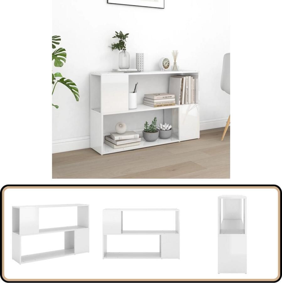 VidaXL Boekenkast 100x24x63 cm Hoogglans Wit Bibliotheek Boekenkast Opbergkast Witte Boekenkast Houten Boekenkast Scandinavische Boekenkast Basic Boekenkast Moderne Boekenkast