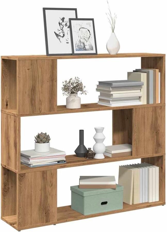 VidaXL Boekenkast 100x24x94 cm Artisanaal eiken Boekenkast Boekenkasten Boekenschap Boekenstandaard