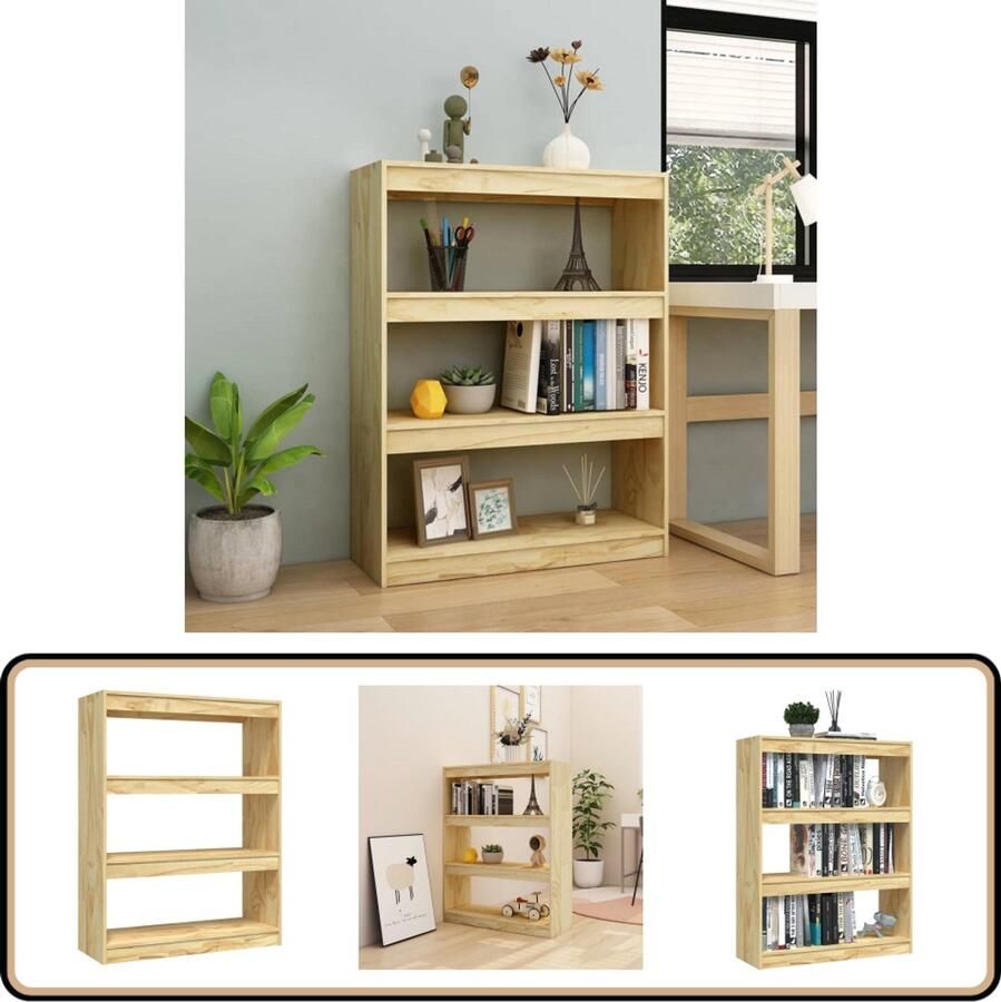 VidaXL Boekenkast 100x30x103 cm Massief Grenenhout Boekenkast Houten Boekenkast Grenenhout Boekenkast Boekenplank Woonkamerdecoratie Opslagruimte Design Boekenkast