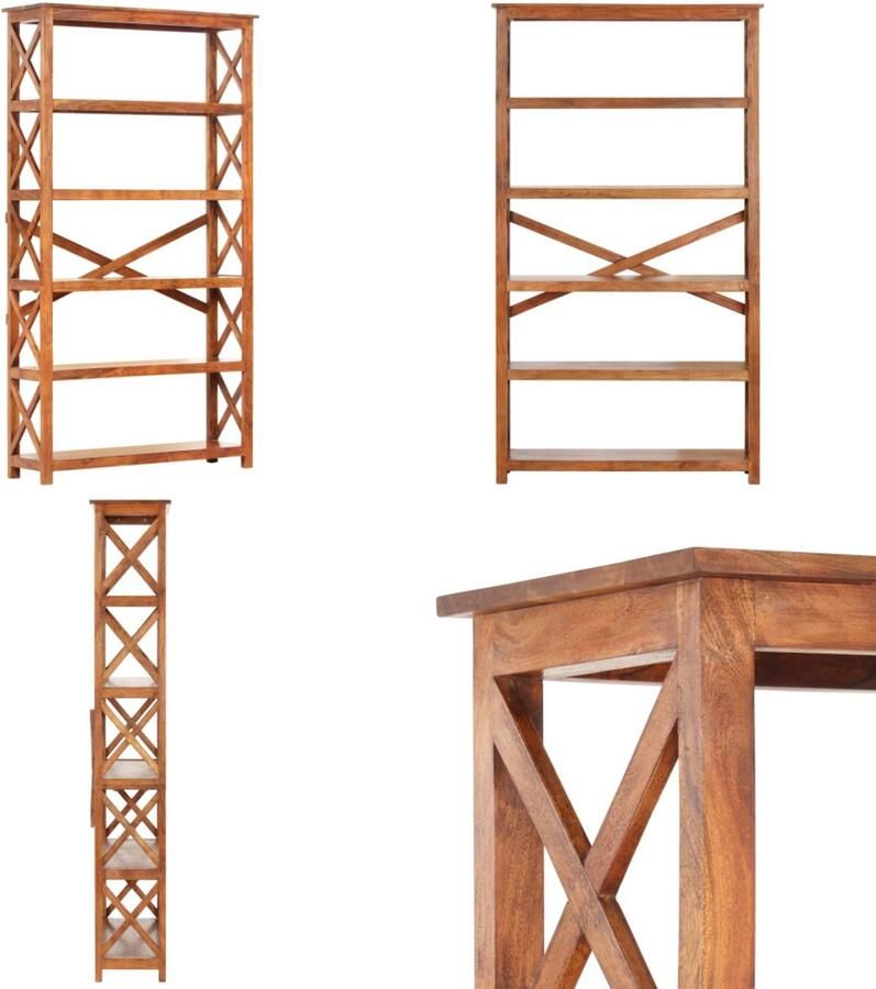 VidaXL Boekenkast 100x30x180 cm acaciahout met honingafwerking Boekenplank Boekenplanken Staande Boekenkast Staande Boekenkasten