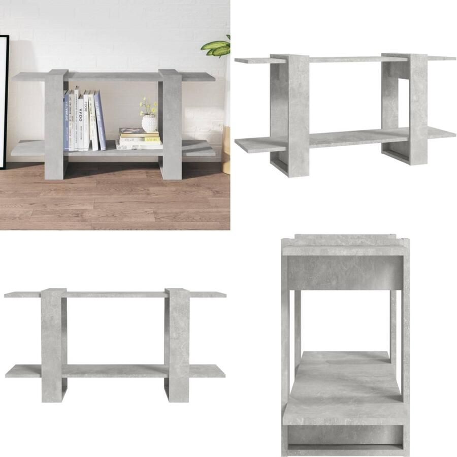 VidaXL Boekenkast 100x30x51 cm bewerkt hout betongrijs Boekenkast Boekenkasten Boeken Kast