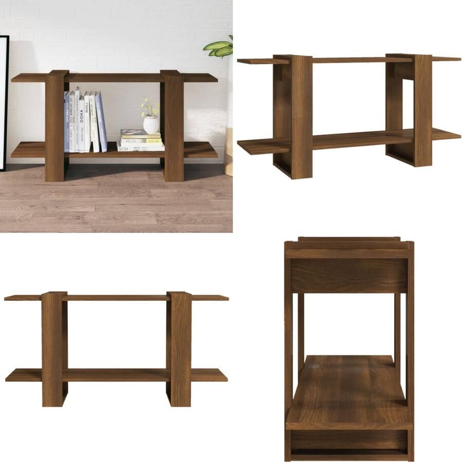 VidaXL Boekenkast 100x30x51 cm bewerkt hout bruin eikenkleur Boekenkast Boekenkasten Boeken Kast