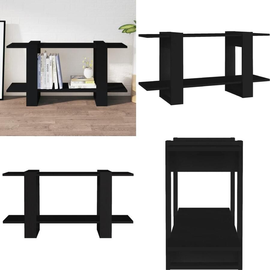 VidaXL Boekenkast 100x30x51 cm bewerkt hout zwart Boekenkast Boekenkasten Boeken Kast
