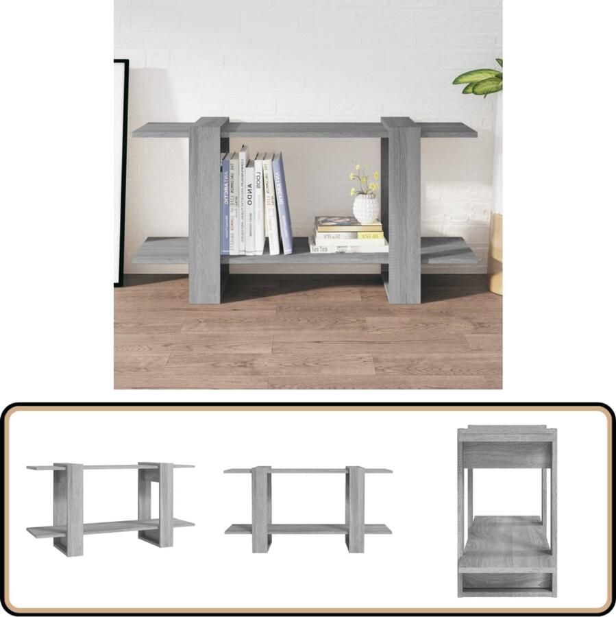 VidaXL Boekenkast 100x30x51 cm Grijs Sonoma Eiken Boekenkast Houten Boekenkast Grijze Boekenkast Boekenplank Woonkamerdecoratie Opslagruimte Stijlvolle Boekenkast Moderne Boekenkast Compact Boekenkast Minimalistisch Boekenkast