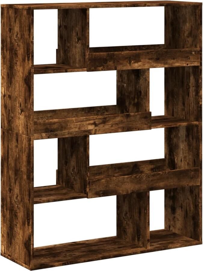 VidaXL Boekenkast 8 schappen Gerookt Eiken Boekenkast Boekenkasten Boeken Plank Schappenkast
