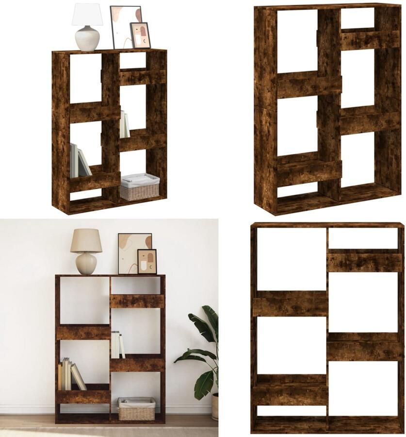 VidaXL Boekenkast 100x33x135 cm bewerkt hout gerookt eikenkleurig Boekenkast Boekenkasten Boeken Plank Schappenkast