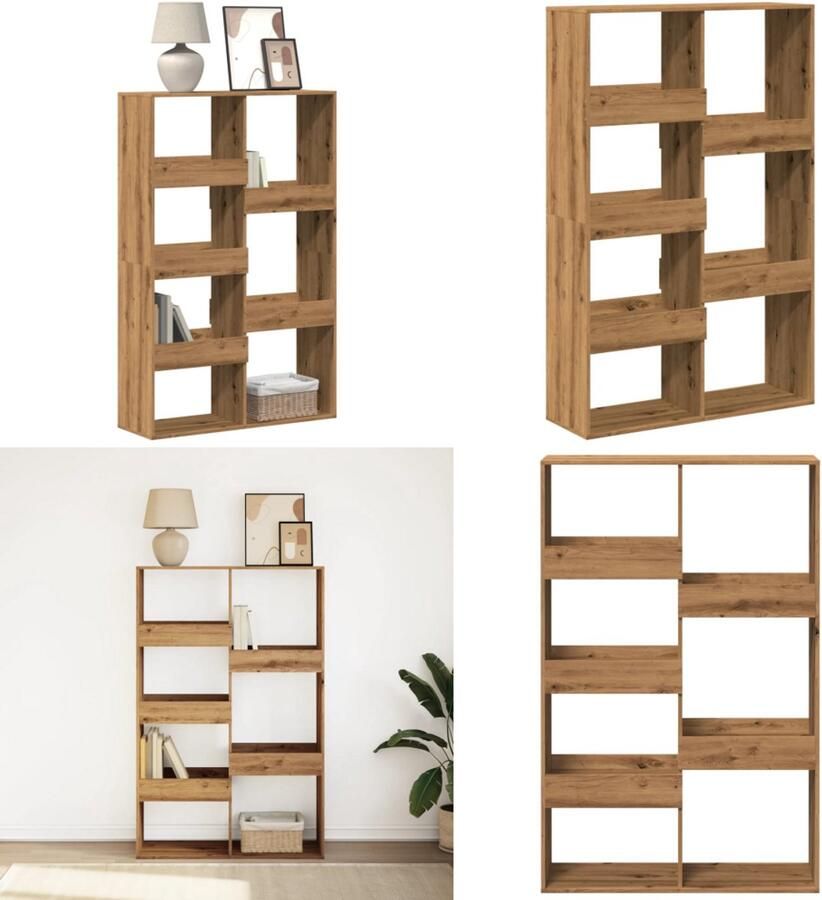 VidaXL Boekenkast 100x33x155 5 cm bewerkt hout artisanaal eikenkleurig Boekenkast Boekenkasten Boeken Plank Schappenkast