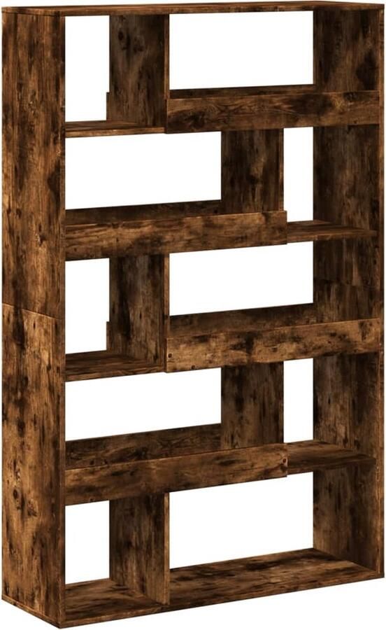 VidaXL Boekenkast Gerookt Eiken 10 Schappen Boekenkast Boekenkasten Boeken Plank Schappenkast