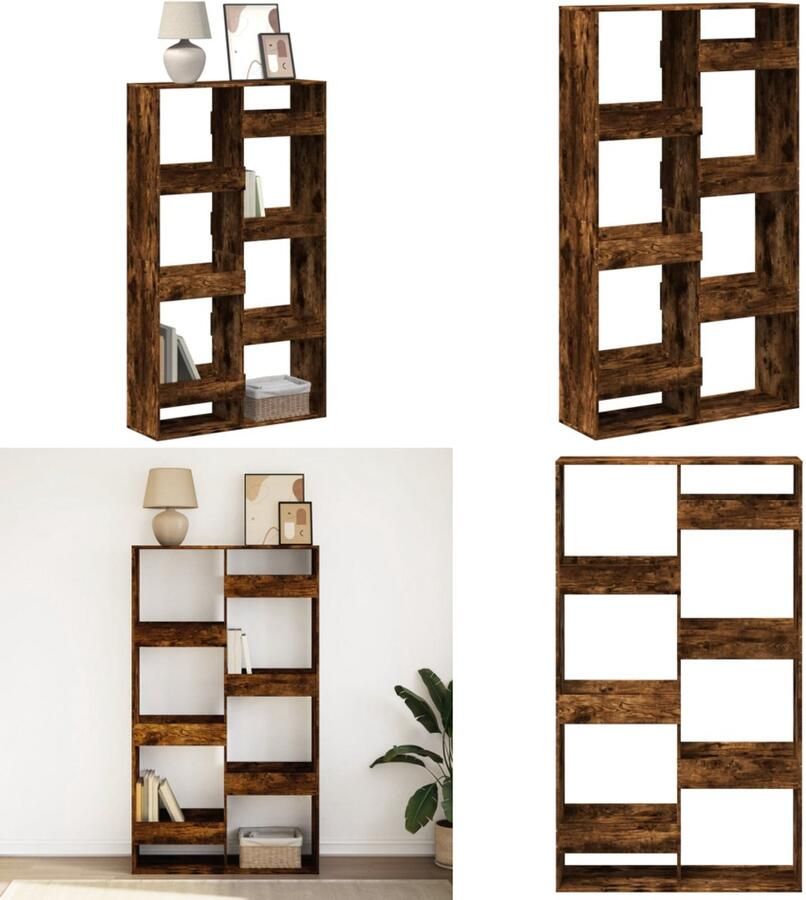 VidaXL Kamerscherm 100x33x175 cm bewerkt hout gerookt eikenkleurig - Foto 2