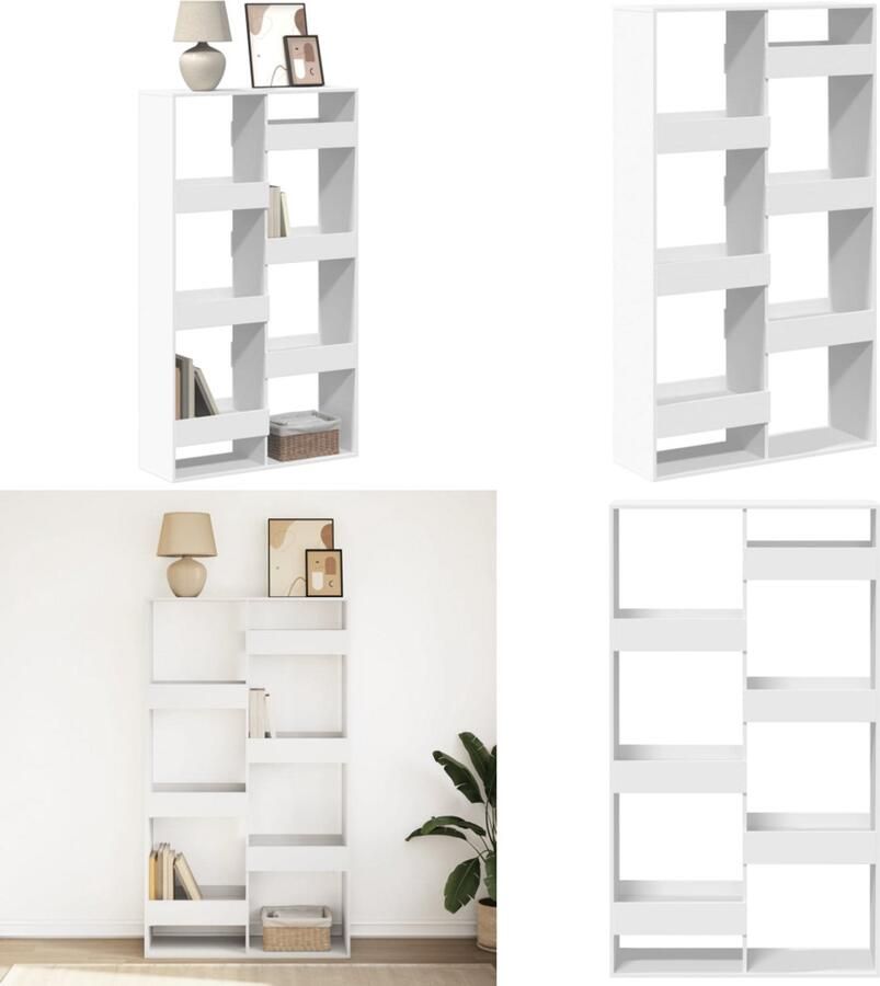 VidaXL Boekenkast 100x33x175 cm bewerkt hout wit Boekenkast Boekenkasten Boeken Plank Schappenkast