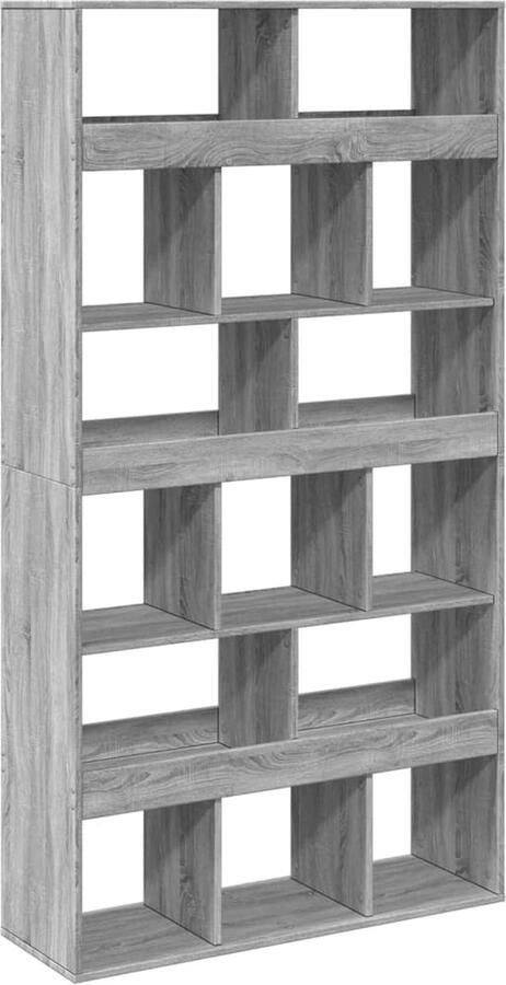 VidaXL Boekenkast 100x33x187 5 cm bewerkt hout grijs sonoma eikenkleur - Foto 4