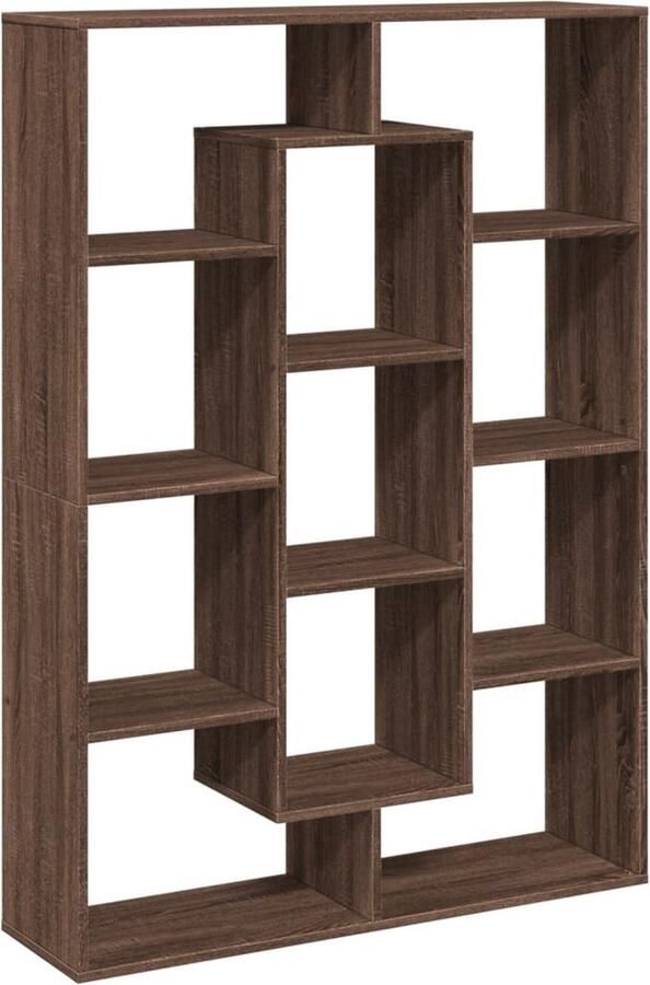 VidaXL Boekenkast 11 vakken Bruin eikenkleur Boekenkast Boekenkasten Boeken Plank Schappenkast