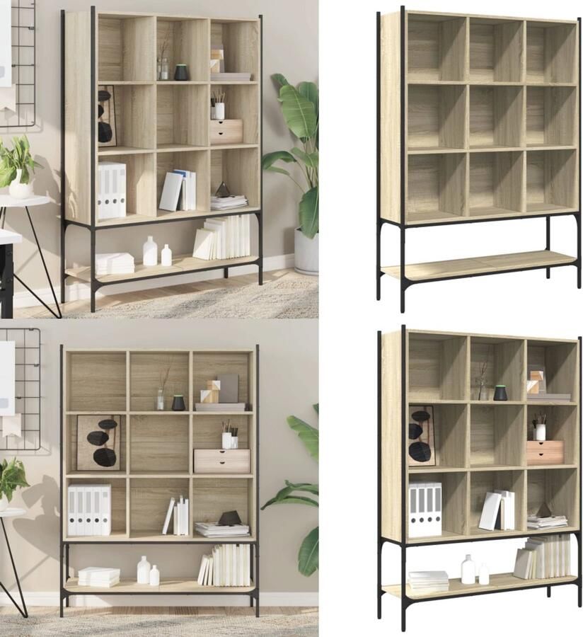 VidaXL Boekenkast 102x30x141 5 cm bewerkt hout sonoma eikenkleurig Boekenkast Boekenkasten Boeken Plank Schappenkast