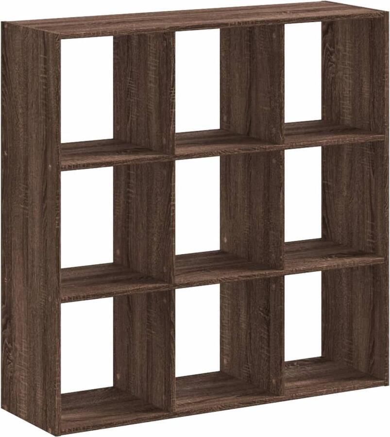 VidaXL Boekenkast 102x32x102 cm bewerkt hout bruin eikenkleur
