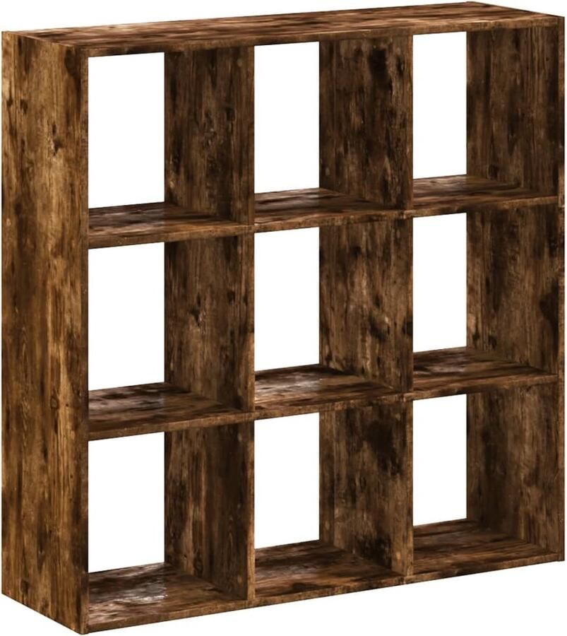 VidaXL Boekenkast 102x32x102 cm bewerkt hout gerookt eikenkleurig