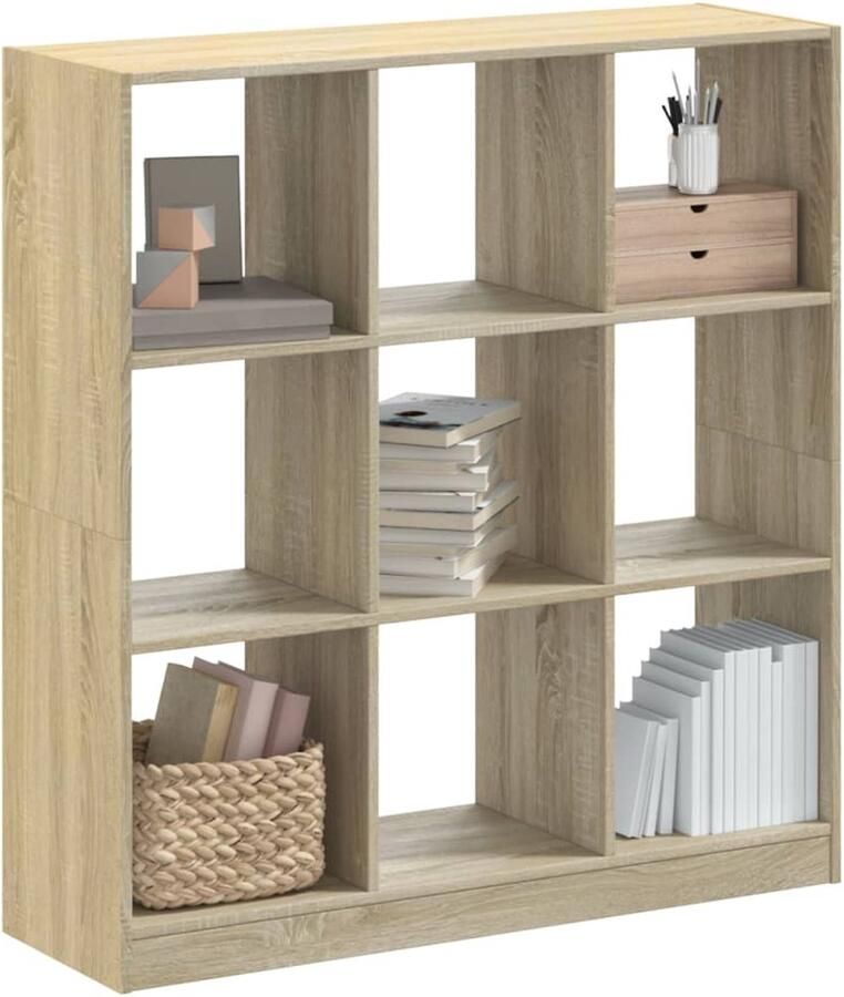 The Living Store Boekenkast 102x32x108 cm bewerkt hout sonoma eikenkleurig Boekenkast Houten Boekenkast Sonoma Eiken Kast Opslagoplossing