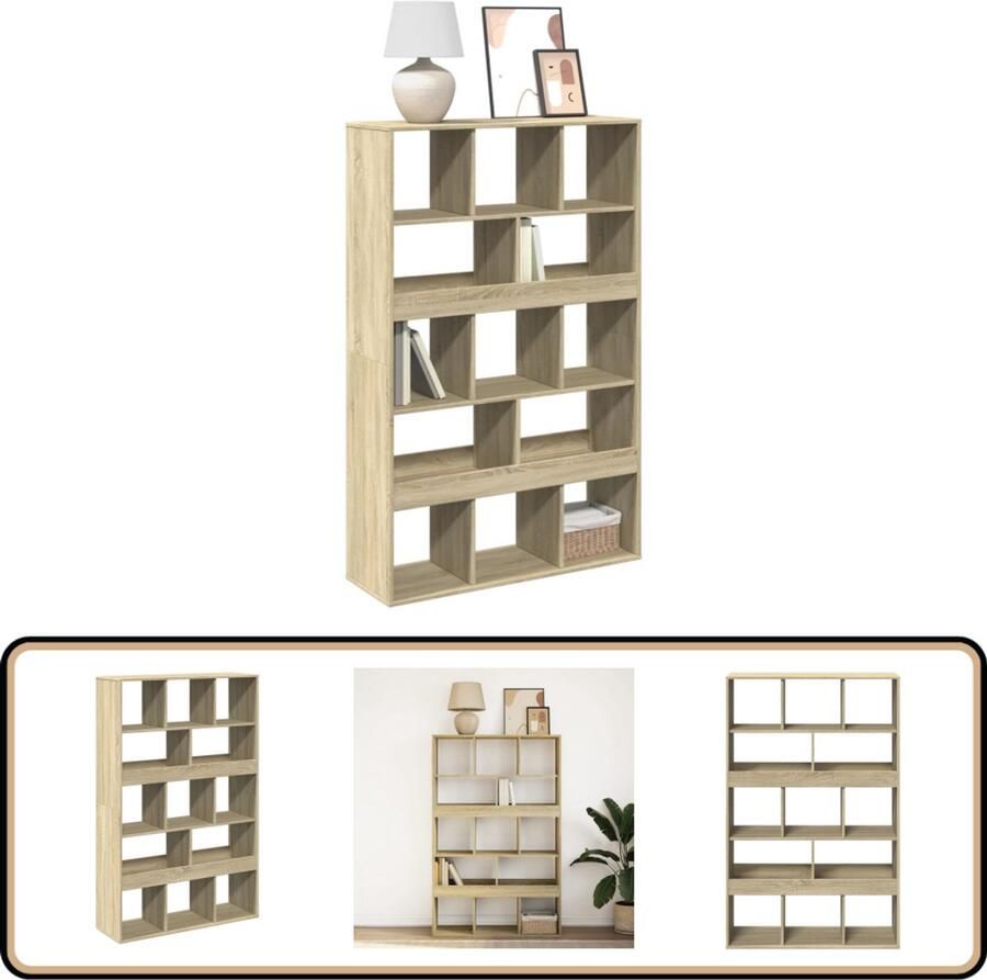 VidaXL Boekenkast 13 vakken Sonoma eiken 100x33x156 5 cm Boekenkast Boekenkasten Boeken Plank Schappenkast