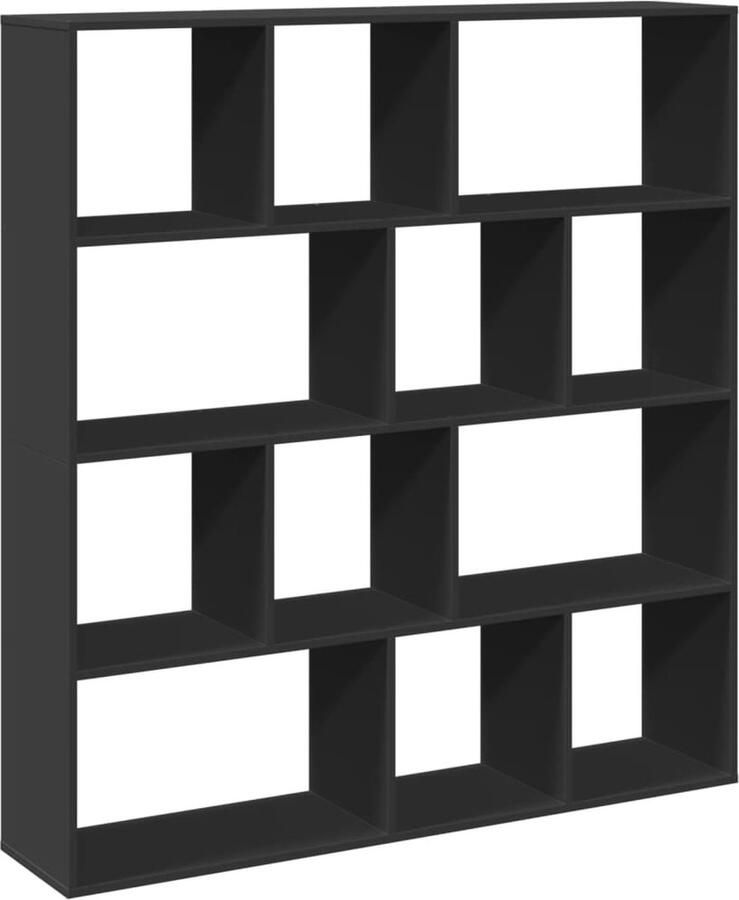 VidaXL Boekenkast 132x29x141 5 cm bewerkt hout zwart
