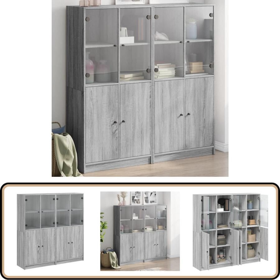VidaXL Boekenkast 136x37x142 cm Grijs Sonoma Eiken Boekenkast Houten Boekenkast Grijze Boekenkast Sonoma Eiken Boekenkast Opslagkast