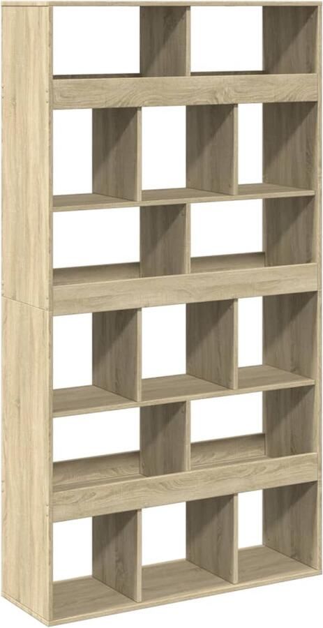 VidaXL Boekenkast 15 Vakken Sonoma Eikenkleurig Boekenkast Boekenkasten Boeken Plank Schappenkast