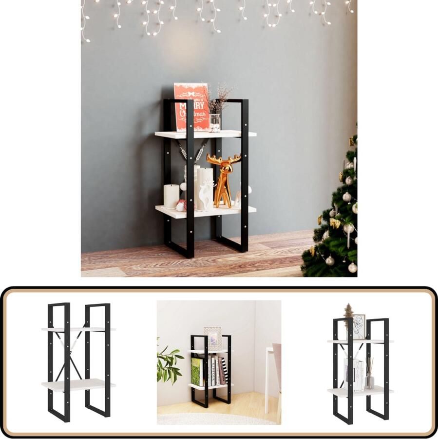 VidaXL Boekenkast 2 schappen Wit Grenenhout Boekenkast Houten Boekenkast Scandinavische Boekenkast Basic Boekenkast Witte Boekenkast