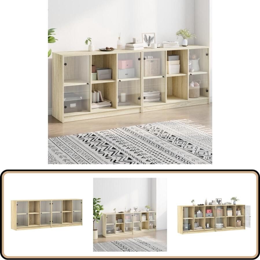 VidaXL Boekenkast 204x37x75 cm Sonoma Eiken Hout Boekenkast Houten Boekenkast Boekenplank Vitrinekast Woonkamerdecoratie